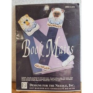 Book Mates Needlepoint Bookmark Kit 2803 Cats By Designs for the Needle NEW Cat